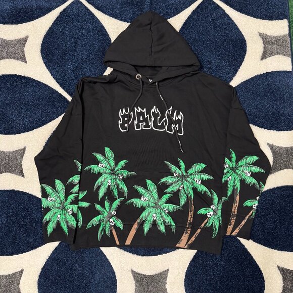 Palm Angels Other - Palm Angels Skull Island Black Hoodie Mens Large